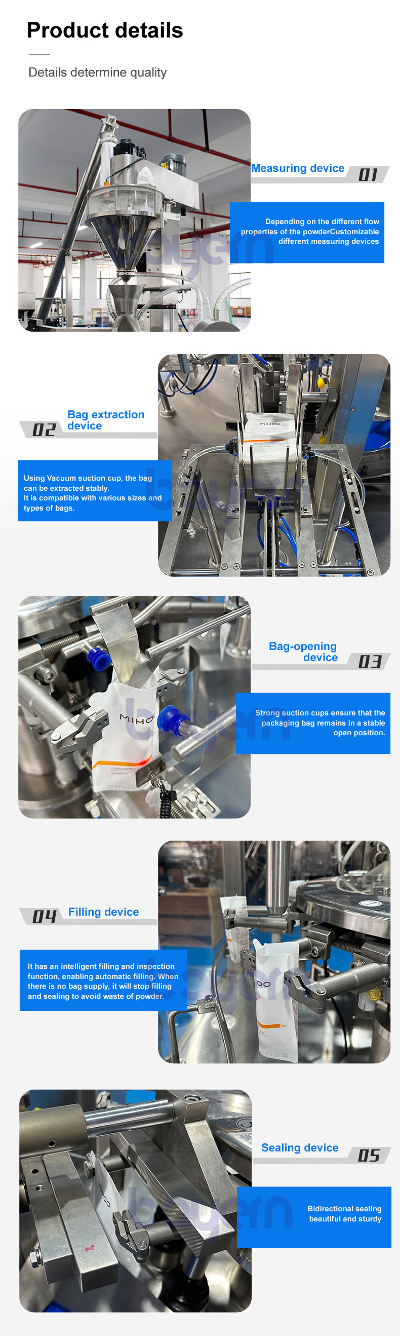 máquina envasadora de polvo